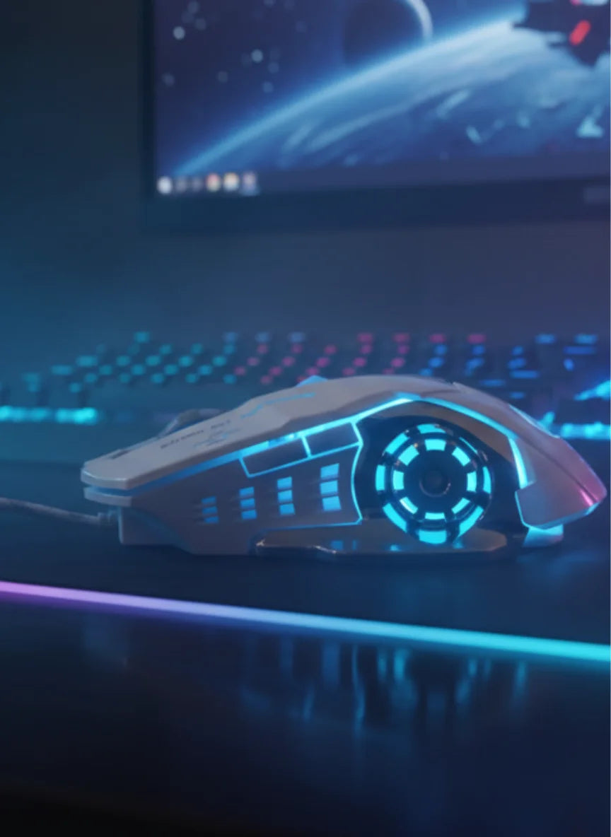 FPS Ghost 18G Wired Gaming Mouse – RGB Light, High Precision Sensor, Ergonomic Design