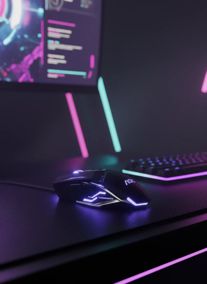 AOC RGB Wired Gaming Mouse – Top Game Weapon with LED Backlight & Adjustable DPI