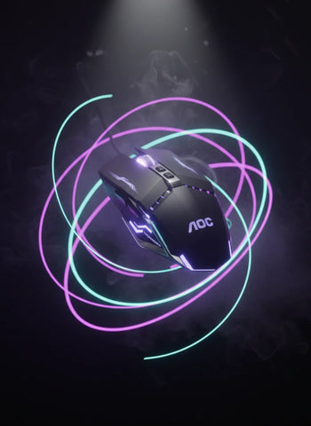 AOC RGB Wired Gaming Mouse – Top Game Weapon with LED Backlight & Adjustable DPI