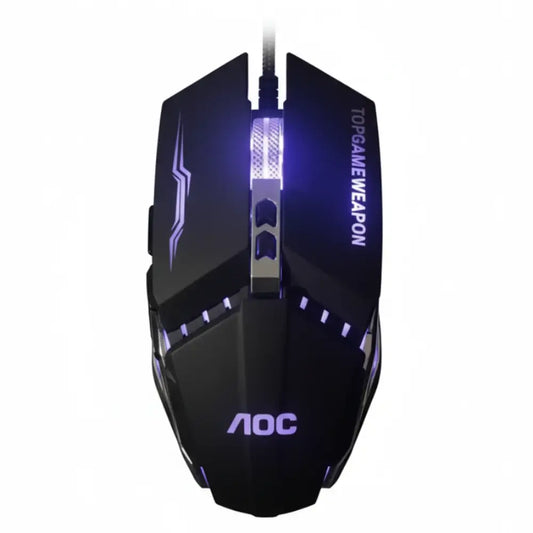 Gaming mouse with illuminated design on a white background