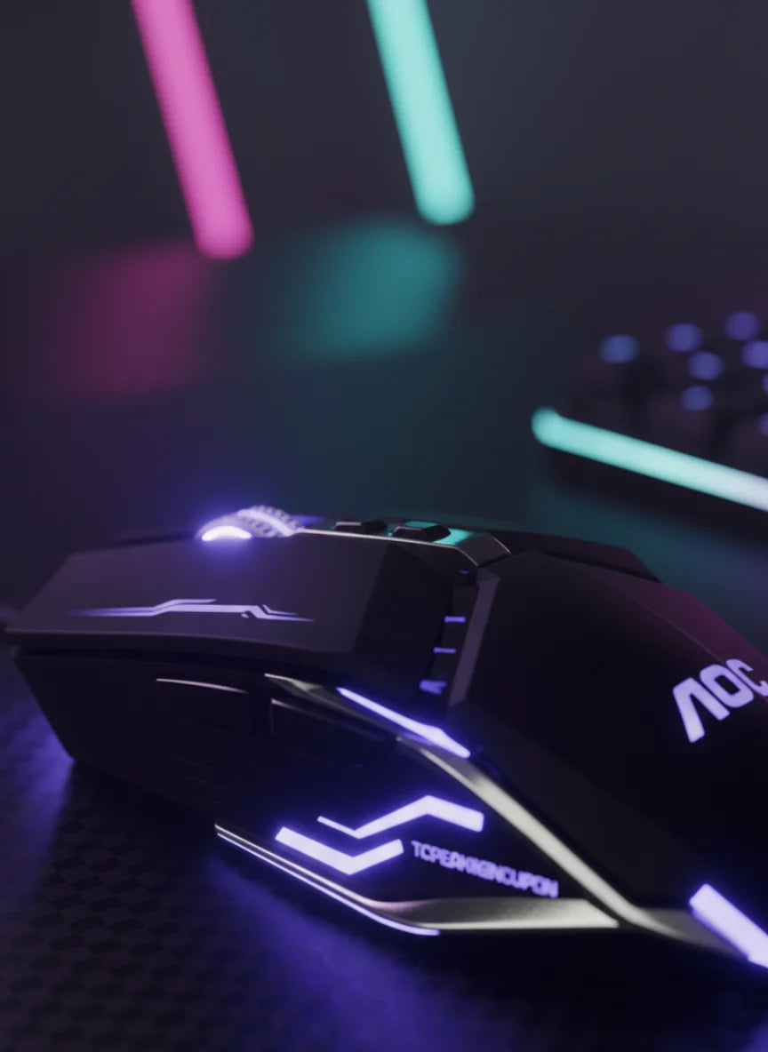 AOC RGB Wired Gaming Mouse – Top Game Weapon with LED Backlight & Adjustable DPI