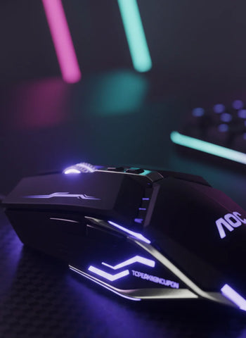 AOC RGB Wired Gaming Mouse – Top Game Weapon with LED Backlight & Adjustable DPI