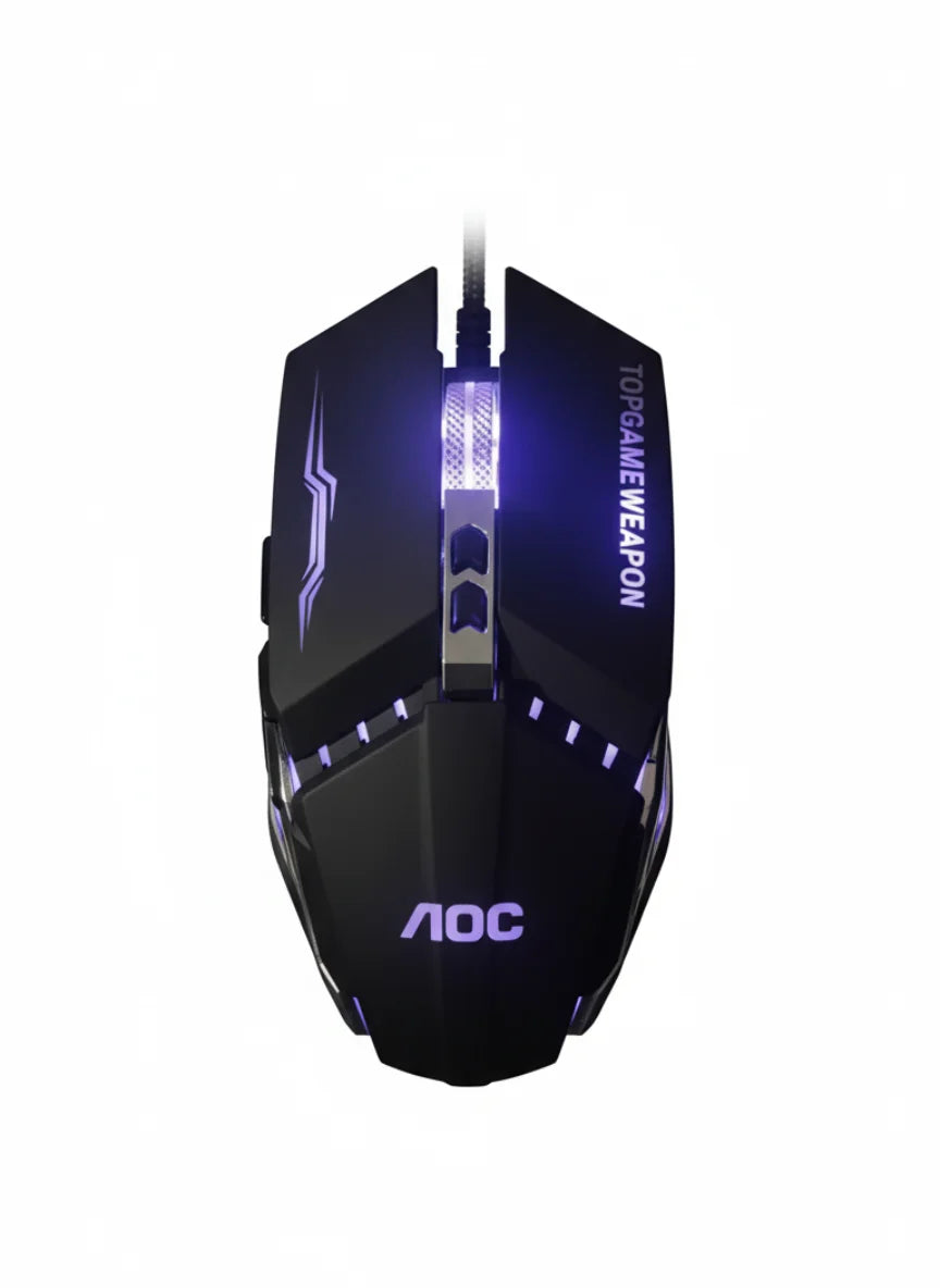 AOC RGB Wired Gaming Mouse – Top Game Weapon with LED Backlight & Adjustable DPI