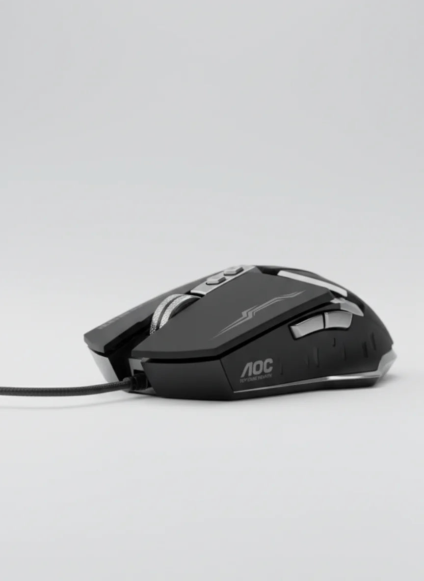 AOC RGB Wired Gaming Mouse – Top Game Weapon with LED Backlight & Adjustable DPI