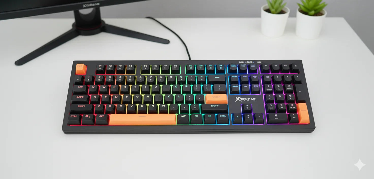 Xtrike Me RGB Mechanical Gaming Keyboard – Rainbow Backlight & Ergonomic Design