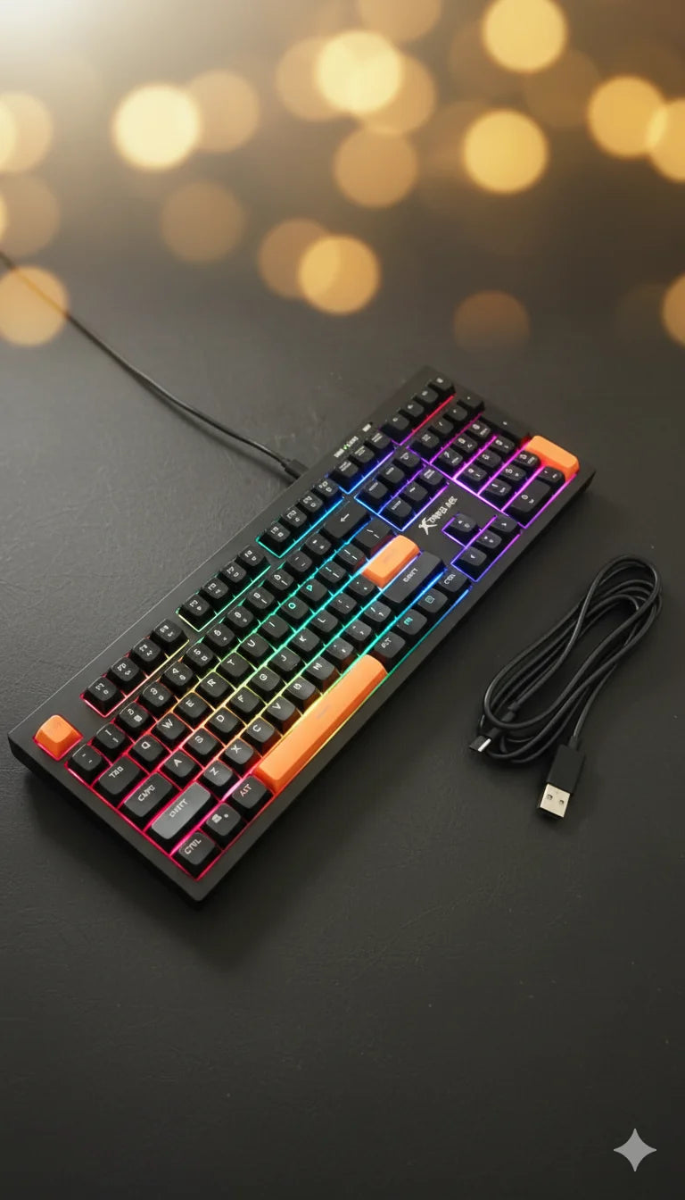 Xtrike Me RGB Mechanical Gaming Keyboard – Rainbow Backlight & Ergonomic Design