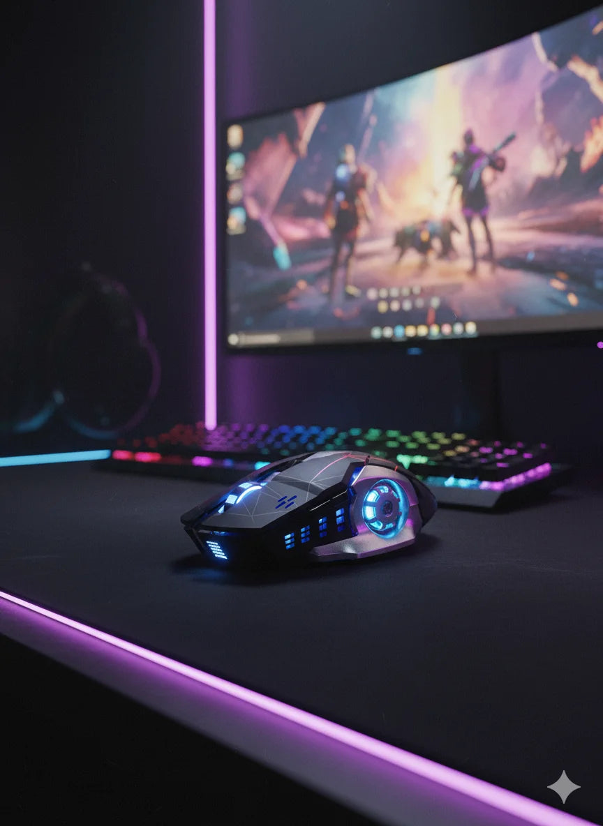 Wireless Rechargeable Mute Mouse Ergonomic Optical Silent Breathing Light