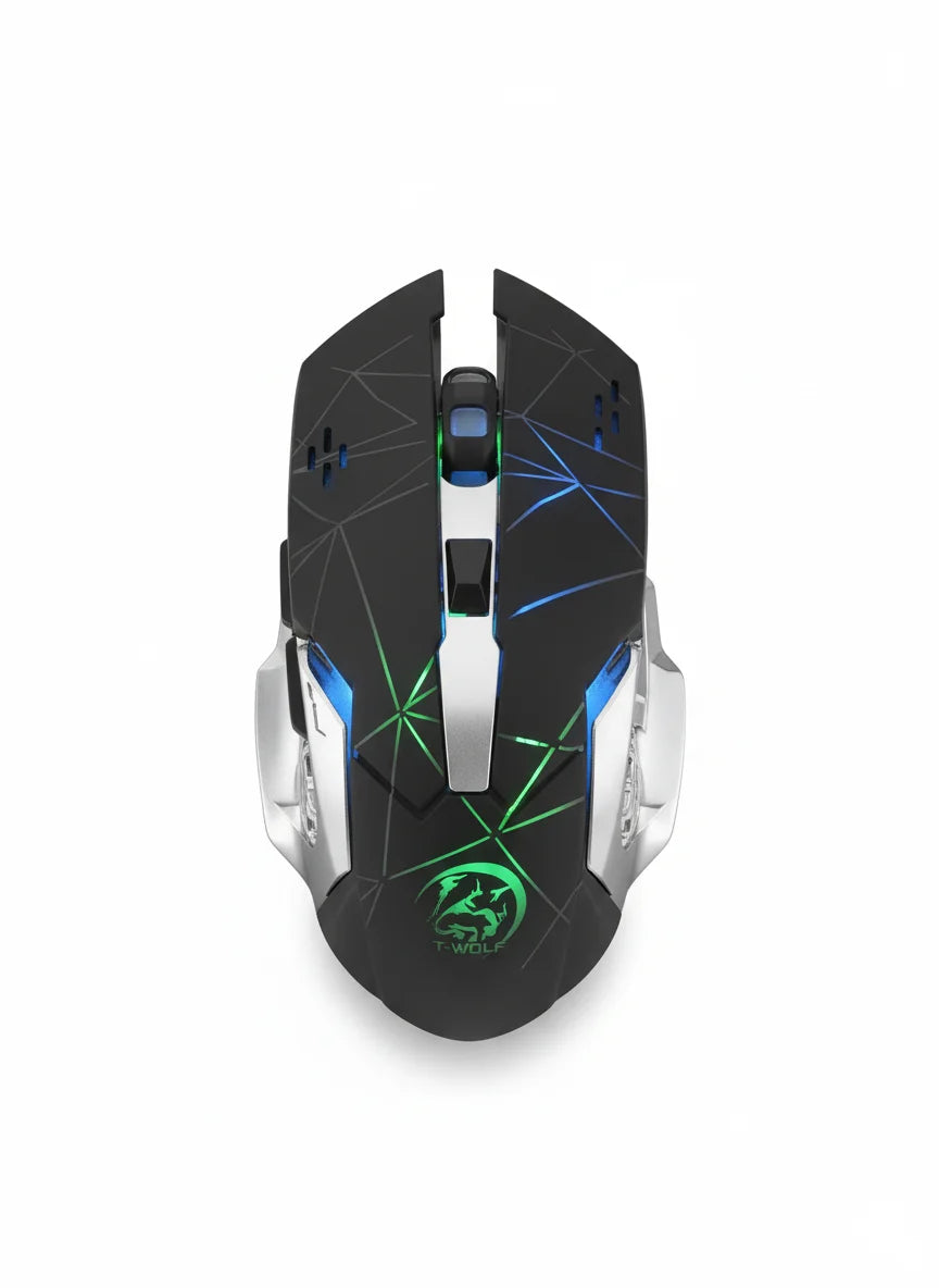 Wireless Rechargeable Mute Mouse Ergonomic Optical Silent Breathing Light