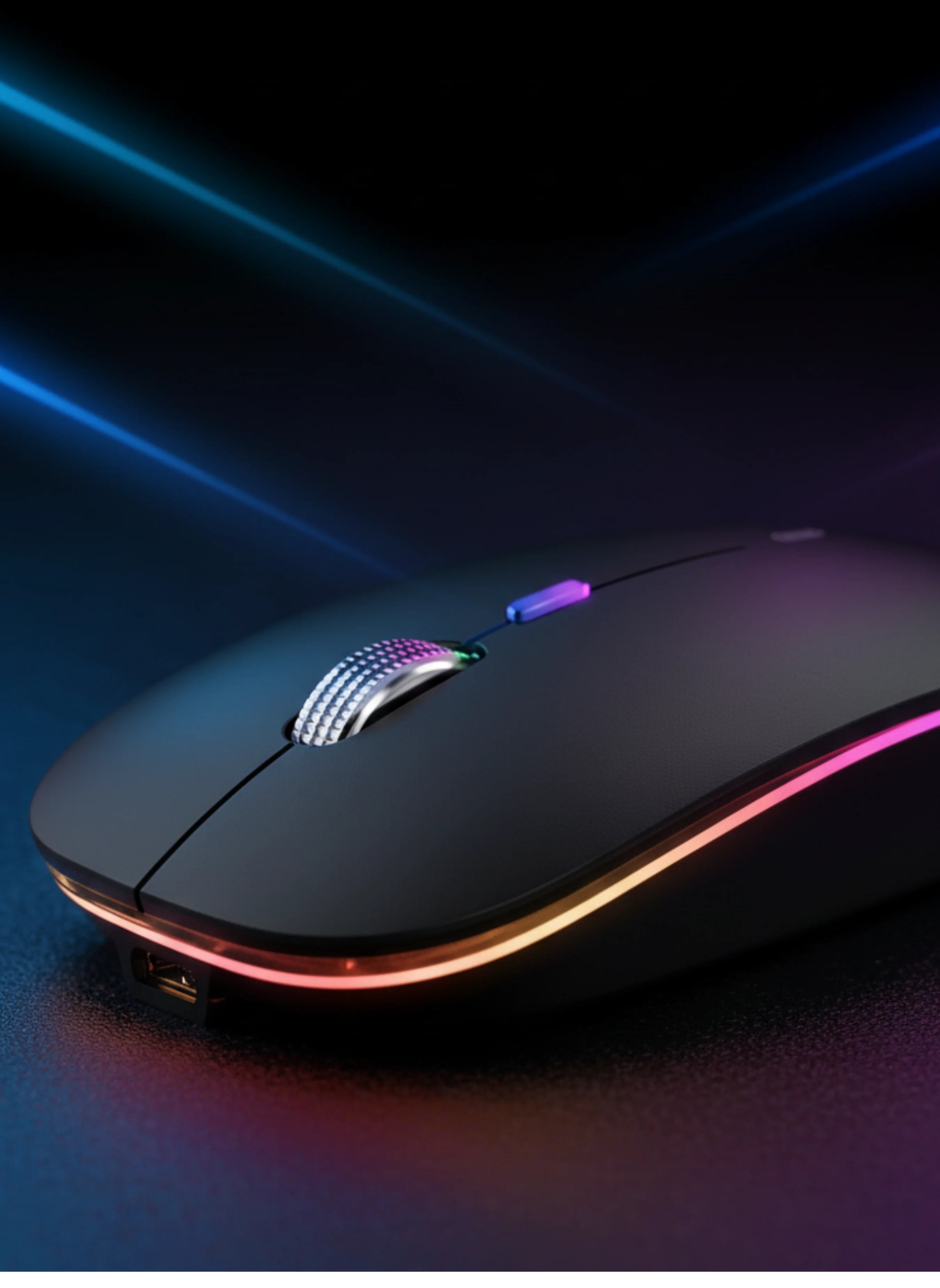 RGB LED Wireless Mouse – Rechargeable Bluetooth 5.2 + 2.4GHz Dual Mode Silent Mouse for Laptop & PC