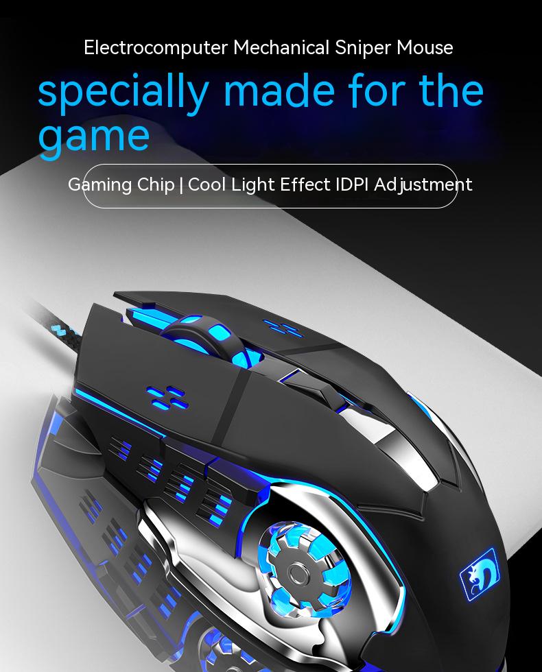 Wired Gaming Mouse Buttons Ergonomic Mice Colorful LED Light Mouse for PC Computer Laptop Wired Gaming Mouse