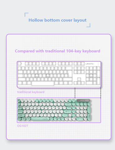 2.4G Wireless Three-Mode Waterproof  LED Backlit Keyboard Office & Game Use Color Luminous Silent Keyboard