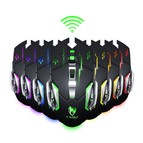 Wireless Rechargeable Mute Mouse Ergonomic Optical Silent Breathing Light