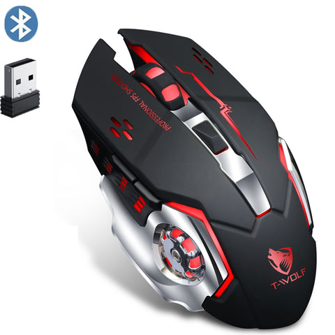 Wireless Rechargeable Mute Mouse Ergonomic Optical Silent Breathing Light