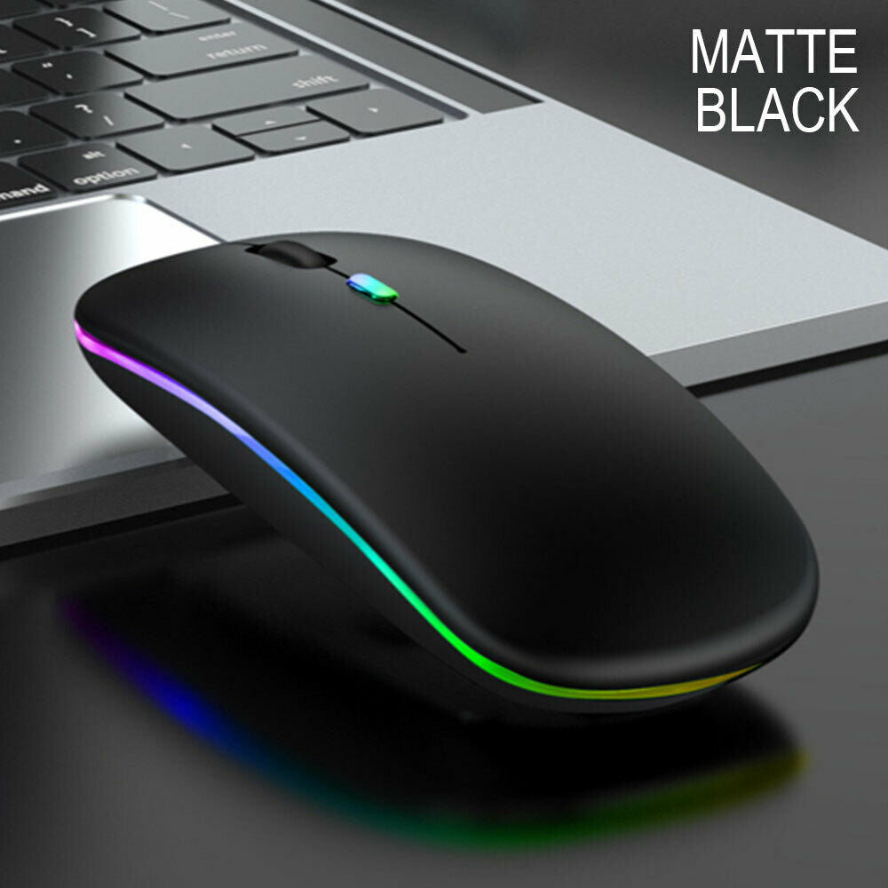 RGB LED Wireless Mouse – Rechargeable Bluetooth 5.2 + 2.4GHz Dual Mode Silent Mouse for Laptop & PC