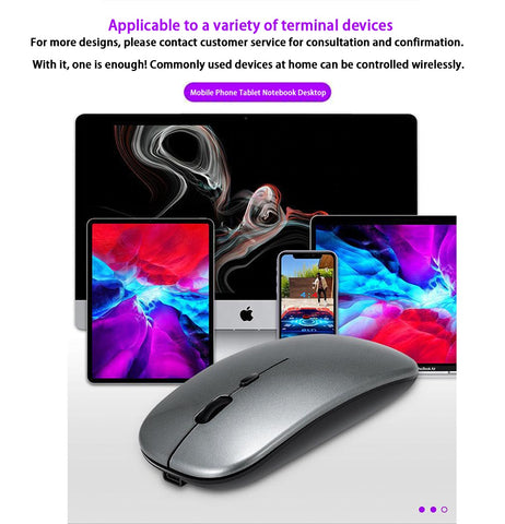 RGB LED Wireless Mouse – Rechargeable Bluetooth 5.2 + 2.4GHz Dual Mode Silent Mouse for Laptop & PC