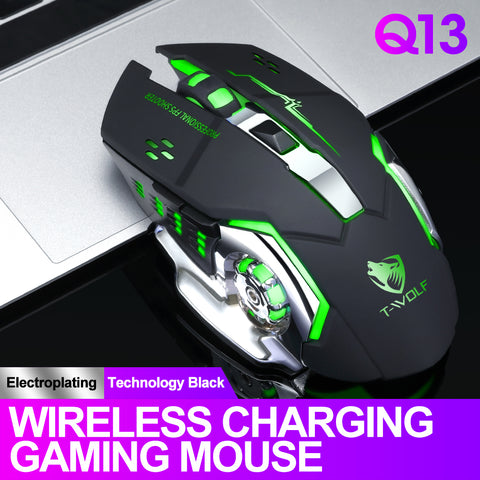 Wireless Rechargeable Mute Mouse Ergonomic Optical Silent Breathing Light