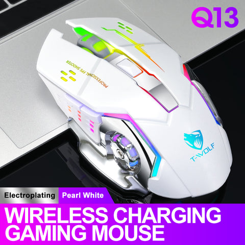 Wireless Rechargeable Mute Mouse Ergonomic Optical Silent Breathing Light